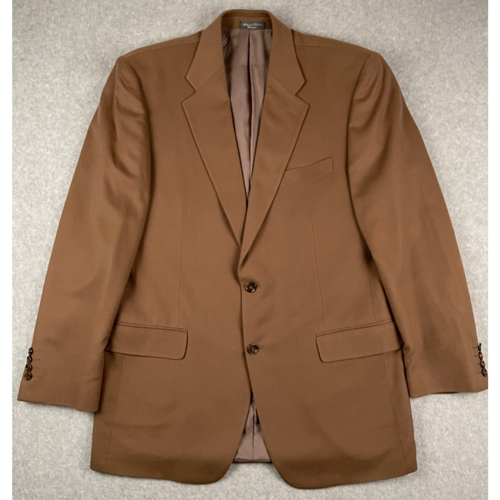 Saks Fifth Ave Loro Piana 100% Cashmere Blazer Mens Camel Sport Coat 42L